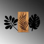 Wallity Leaves 3 Escultura de Pared de Madera y Metal en Nogal y Negro